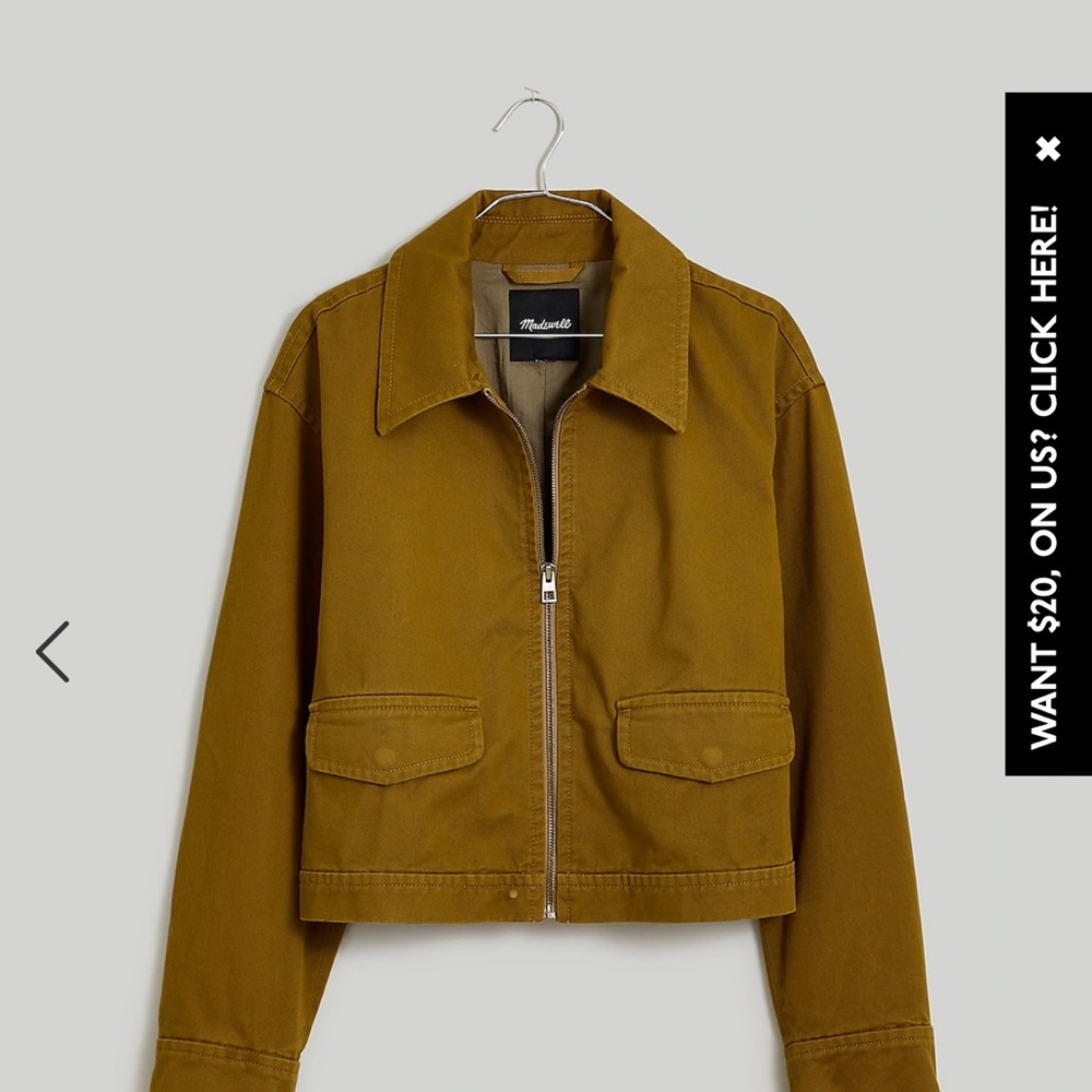 NWT Madewell Cropped Utilitarian Jacket in (Re)generative Chino